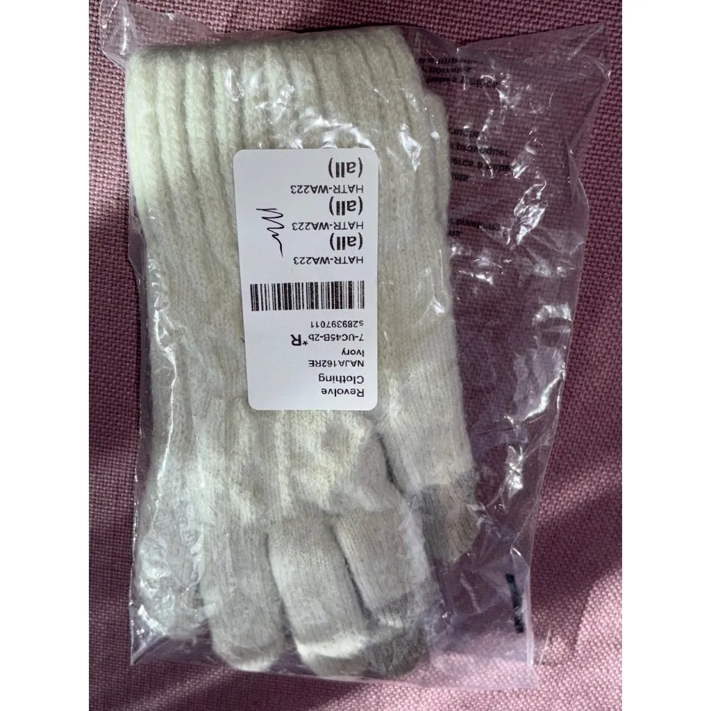Hat Attack Frosty Touch Gloves in Ivory One Size Womens Smart Mittens Gray - Image 7