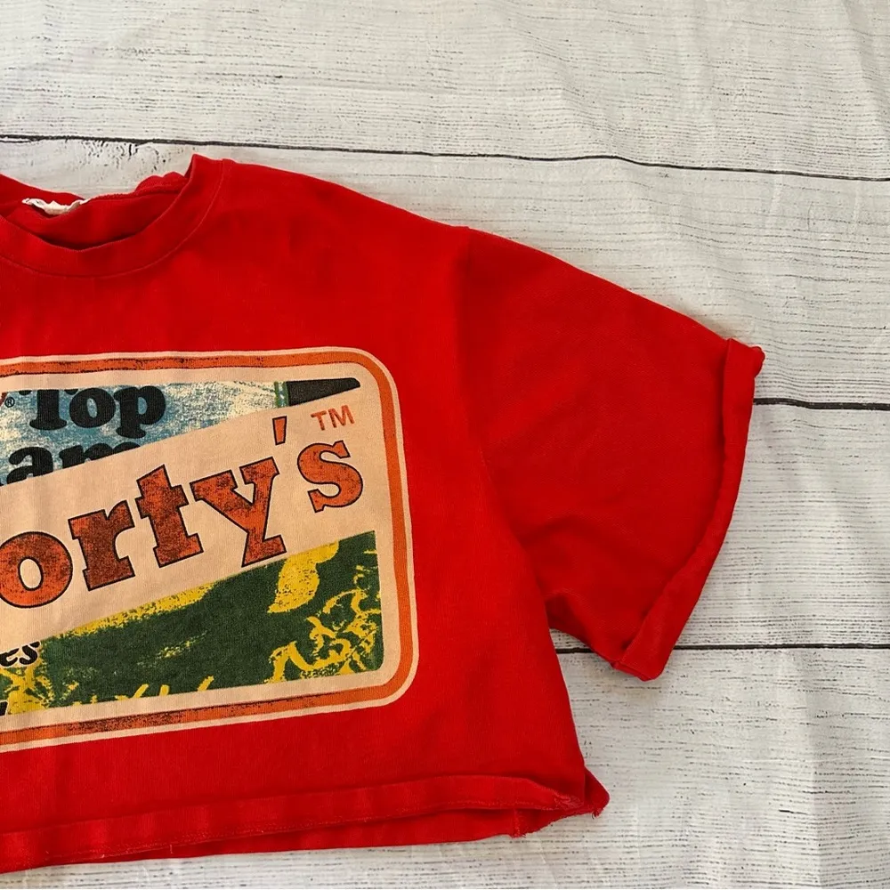 Shorty’s oversized small red short sleeve crop top shirt - Image 5