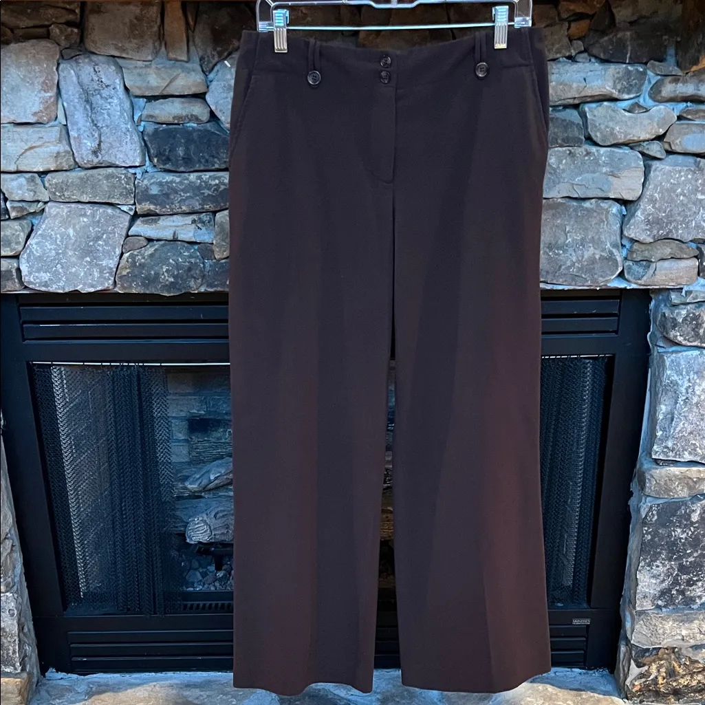 Madison Petite Alexandra Fit Dark Brown Wide Leg Pants Womens 8P - Image 3