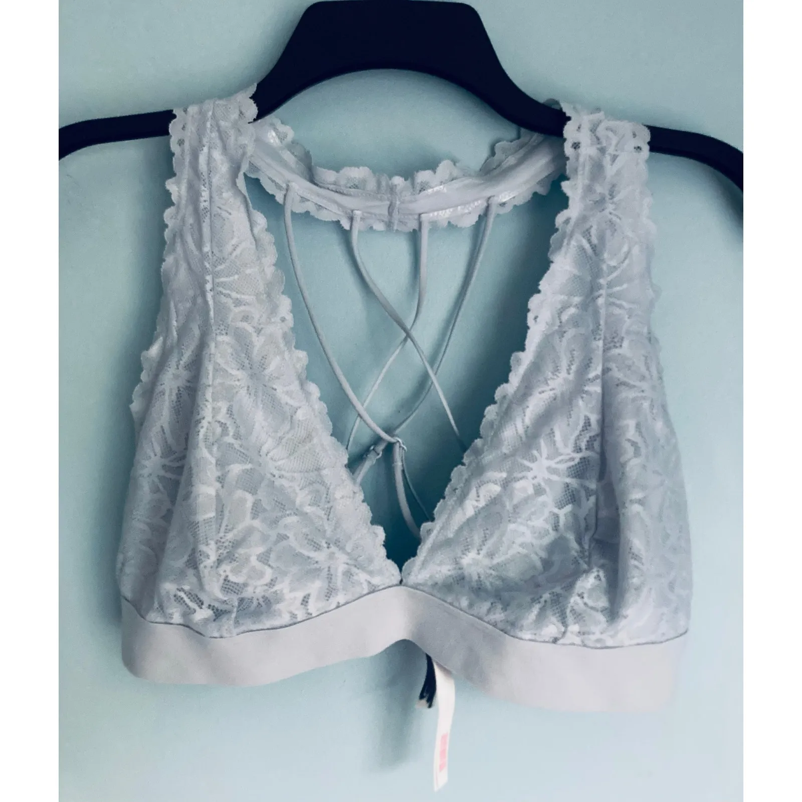 Victoria's Secret PINK Lace Bralette Blue M-DD NWOT - Image 4