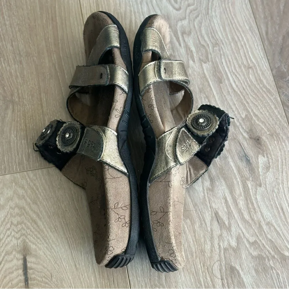 Taos OASIS Metallic Leather Strappy Slip On Slides Sandals Womens Sz 8 / 38 Eu - Image 8