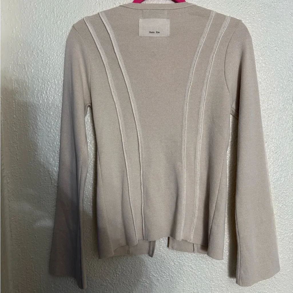 Matin Kim CUT LINE SLIM CARDIGAN IN LIME Size Medium NWT - Image 10