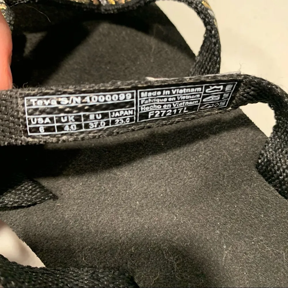 NWOB Teva Black Mandalay Ola 2 Foam Wedge Sandals 6 - Image 5