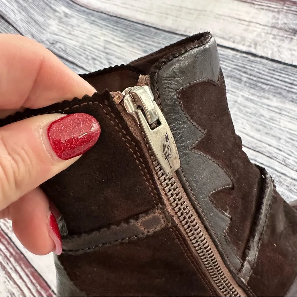 I.N.K. Shoes Vintage Brown Leather and Suede Western Style Booties​ Size 7.5 - Image 6