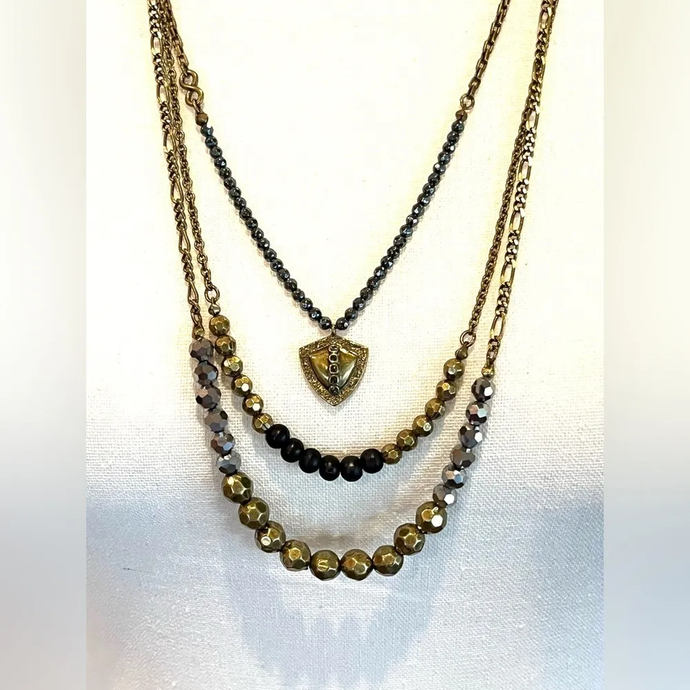 SILPADA Convertible Tiers  Necklace Brass Silver Black Gold Tones Layered - Image 5