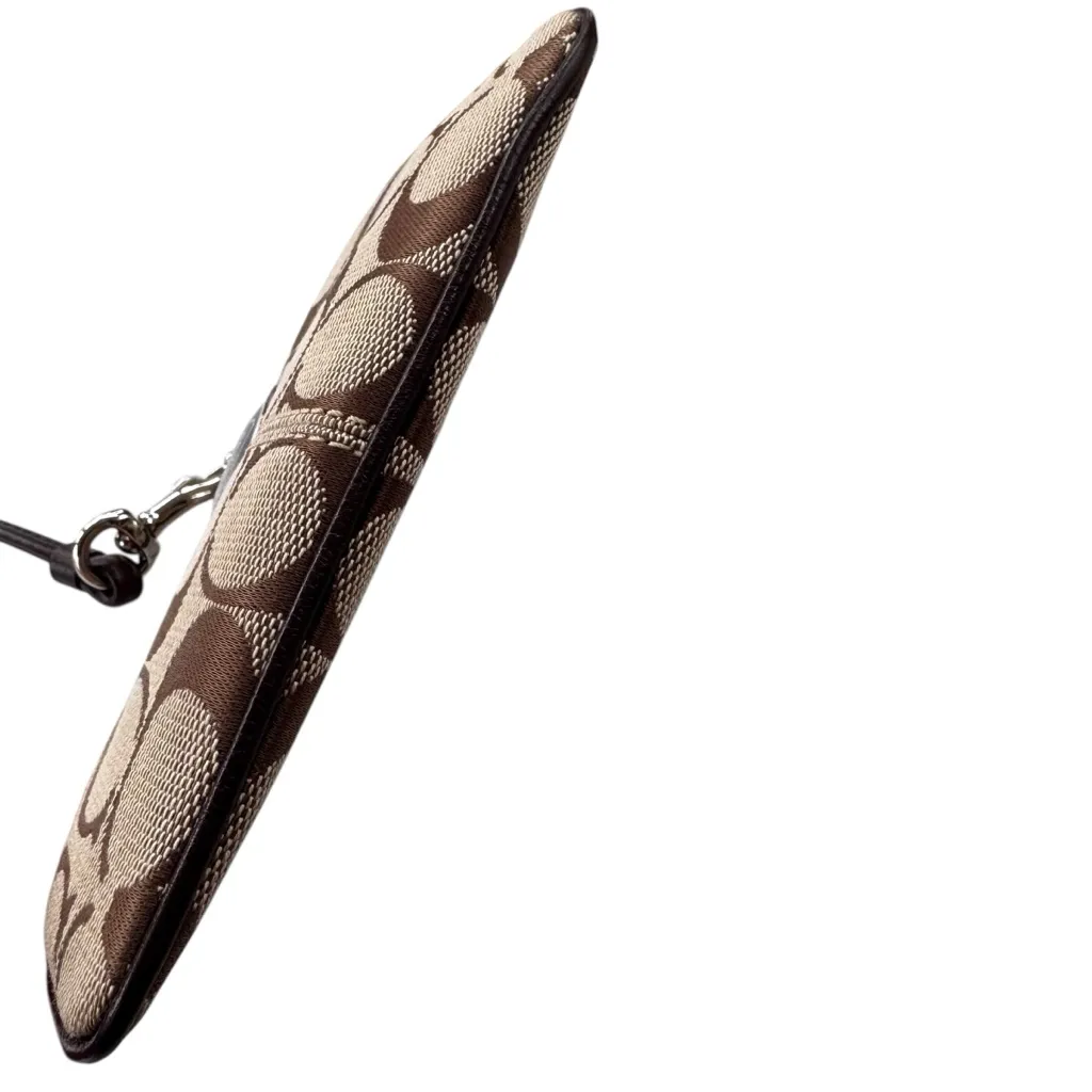 NWT Coach Sutton Signature Wristlet 43996 Tan Jacquard Zippered Pouch Bag - Image 5