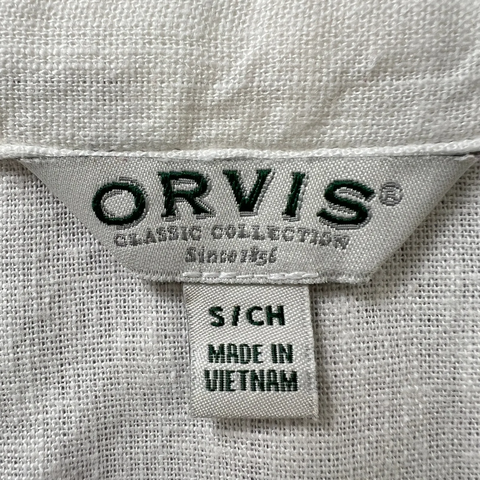 Orvis Classic Collection White Linen Blend Button Front Shirt‎ Women's Small - Image 4