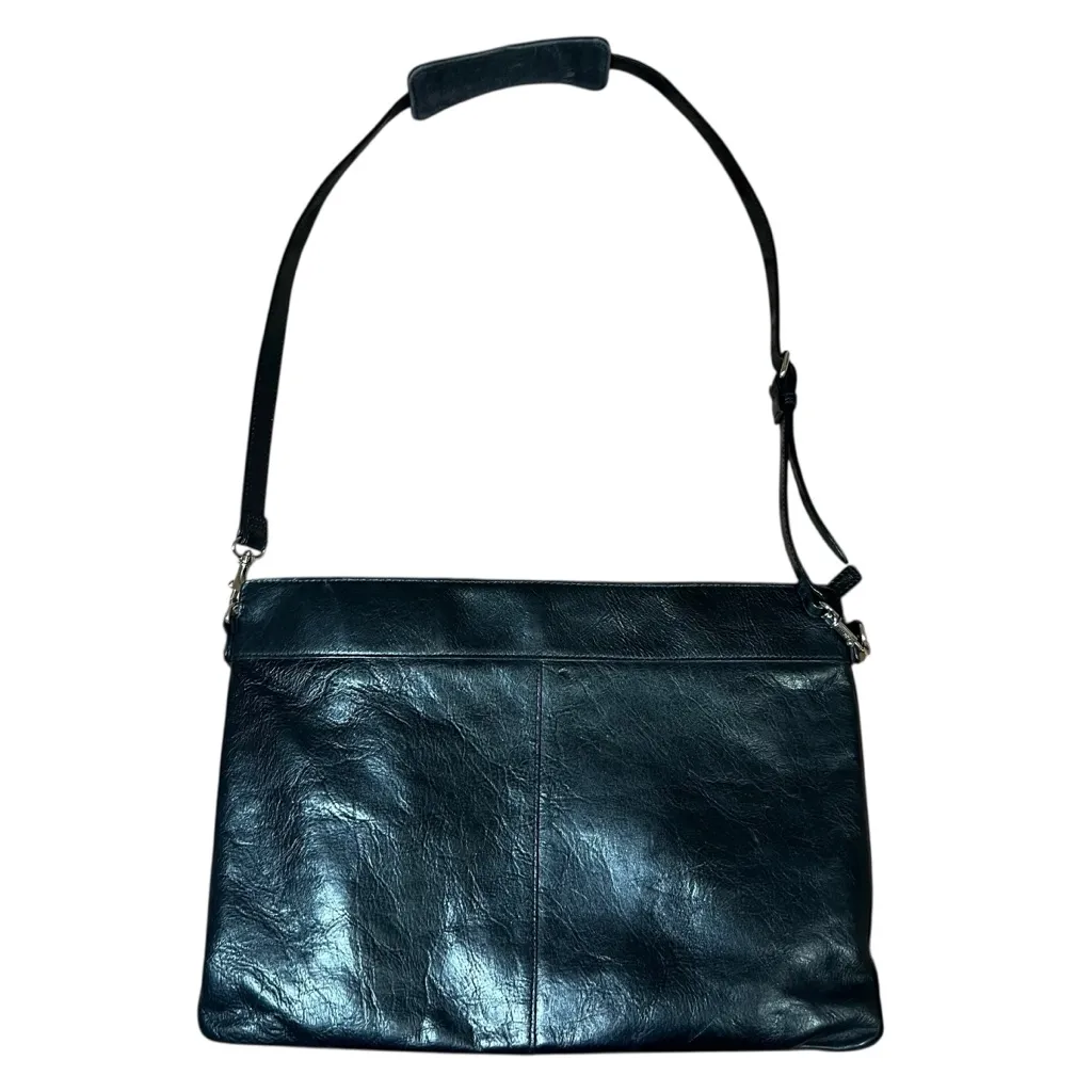 WILSONS LEATHER Pelle Studio Messenger Bag Satchel Black Italian Handbag Work - Image 6