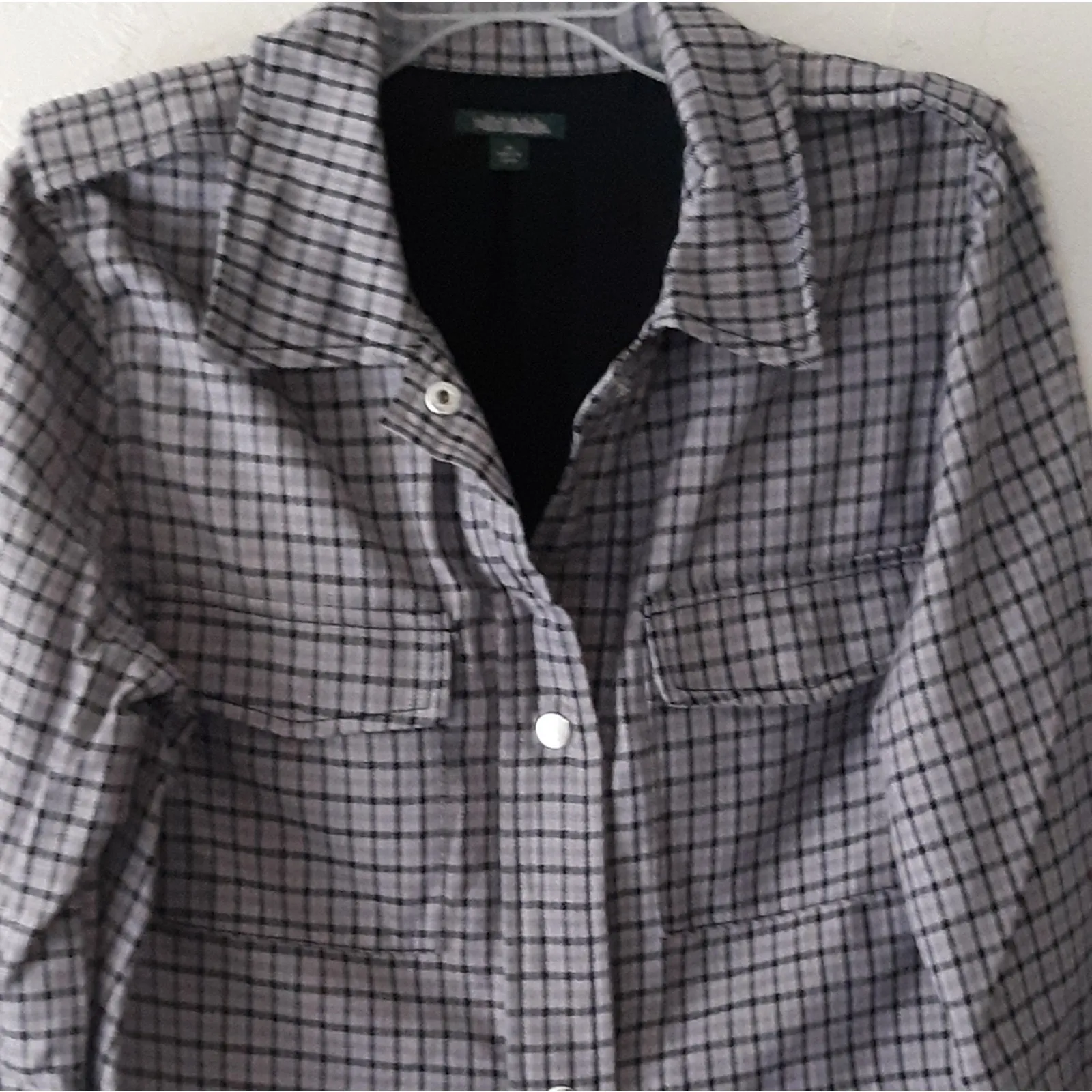 Wild Fable Jacket Women's Size Medium Purple Black Plaid Cropped Long Sleeve - Image 10