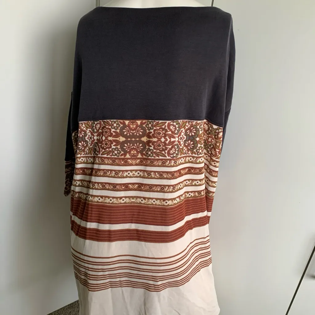 small petite pullover boat neck 3/4 sleeve shirt tunic dress - Image 5