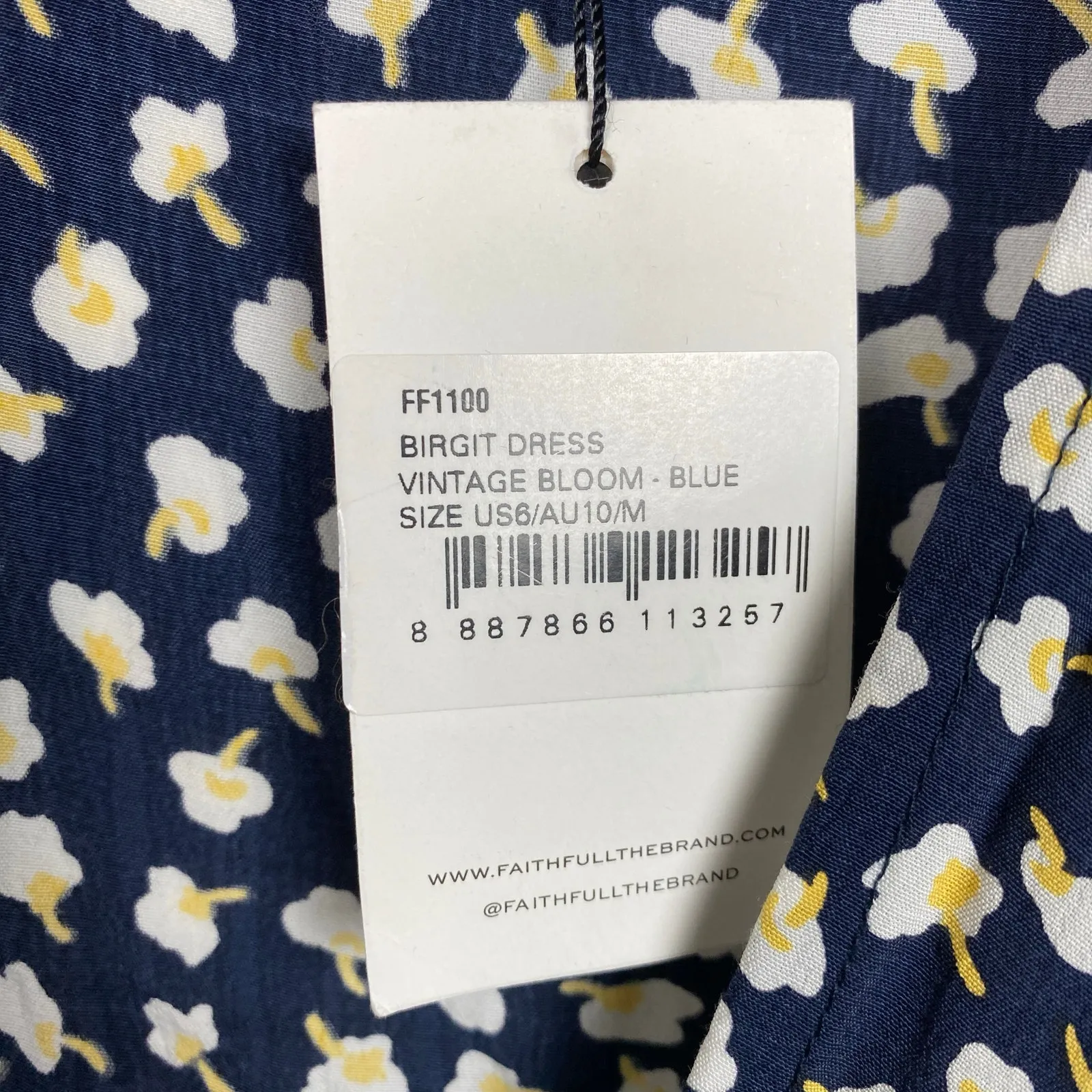 Faithfull The Brand Blue Vintage Bloom Birgit Mini Dress Sz.US6 NWT - Image 11