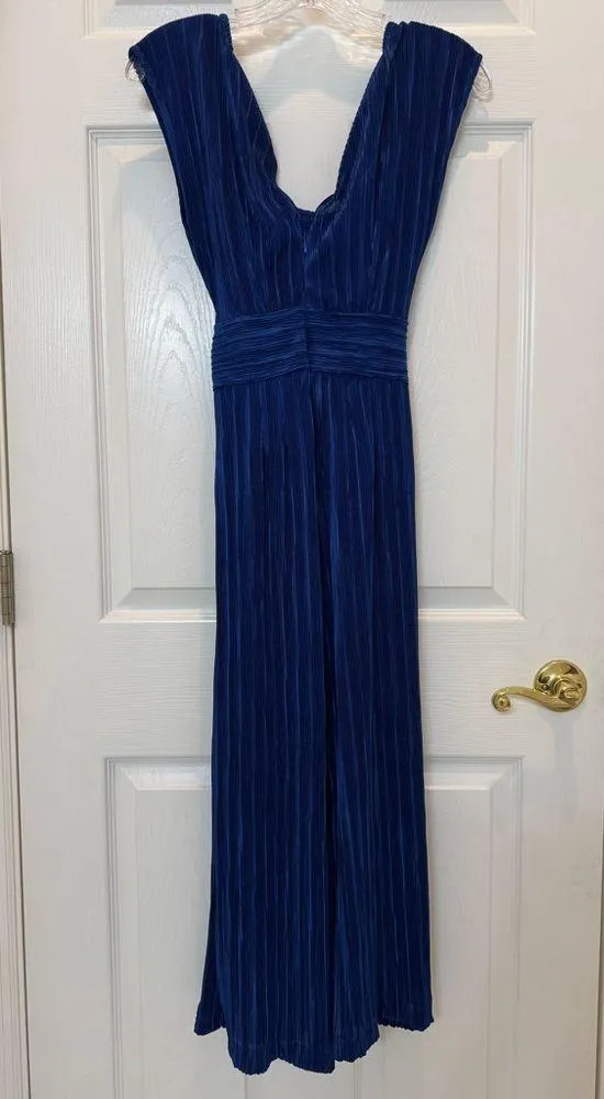 Anthropologie Maeve Sonata Cropped Wide Leg Jumpsuit Blue Size 0 - Image 5