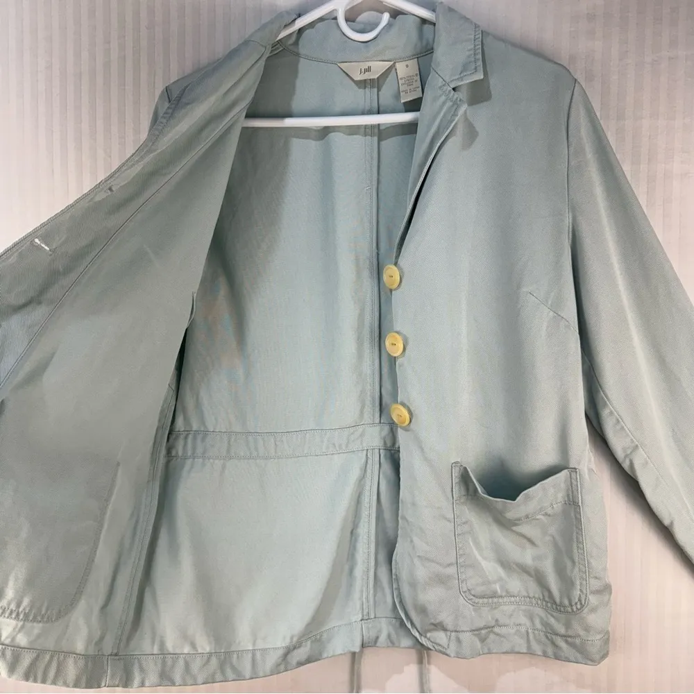 J. Jill Light Blue %100 Tencel Vintage Blazer Women’s Size 8 Classic Minimalist - Image 7