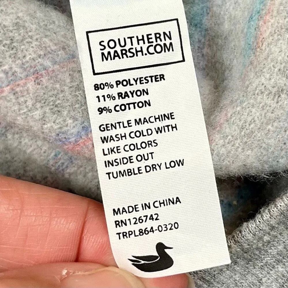 Southern Marsh Multicolored Strips Gray Seawash Rally Sweatshirt Medium - Image 11