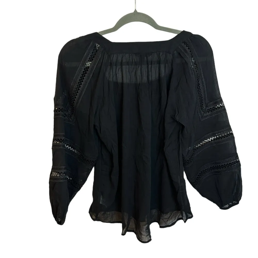 Express Square Neck Puff Sleeve Bohemian Blouse - Image 2
