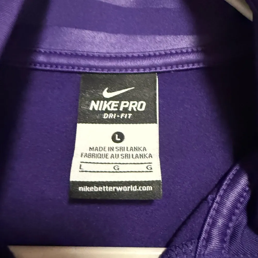 Nike Dri-Fit Purple Striped Quarter-Zip Pullover - Image 5