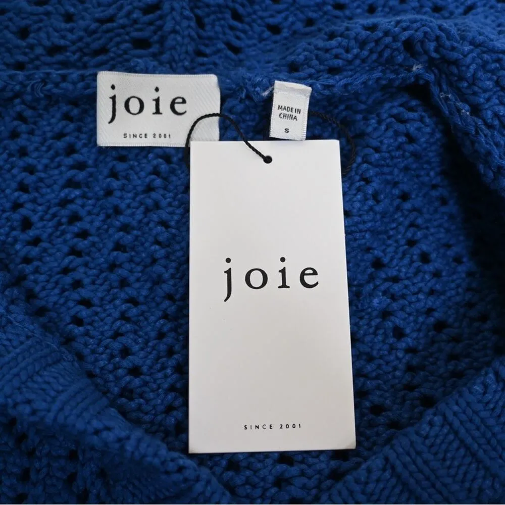 Joie Womens S Aurora Open Stitch Hoodie Sweater in Blue Quartz NEW - Image 8