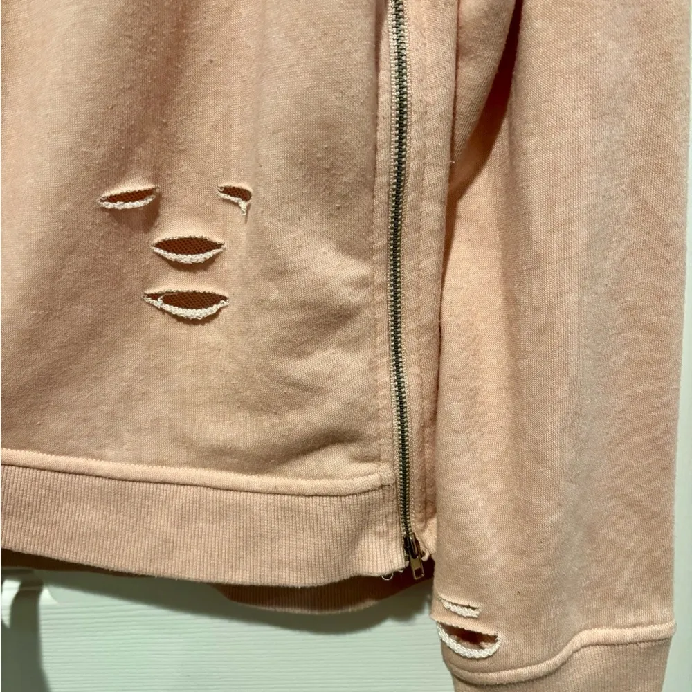 Emory Park Womens Sweater Zip Sides Medium Pale Pink - Image 4