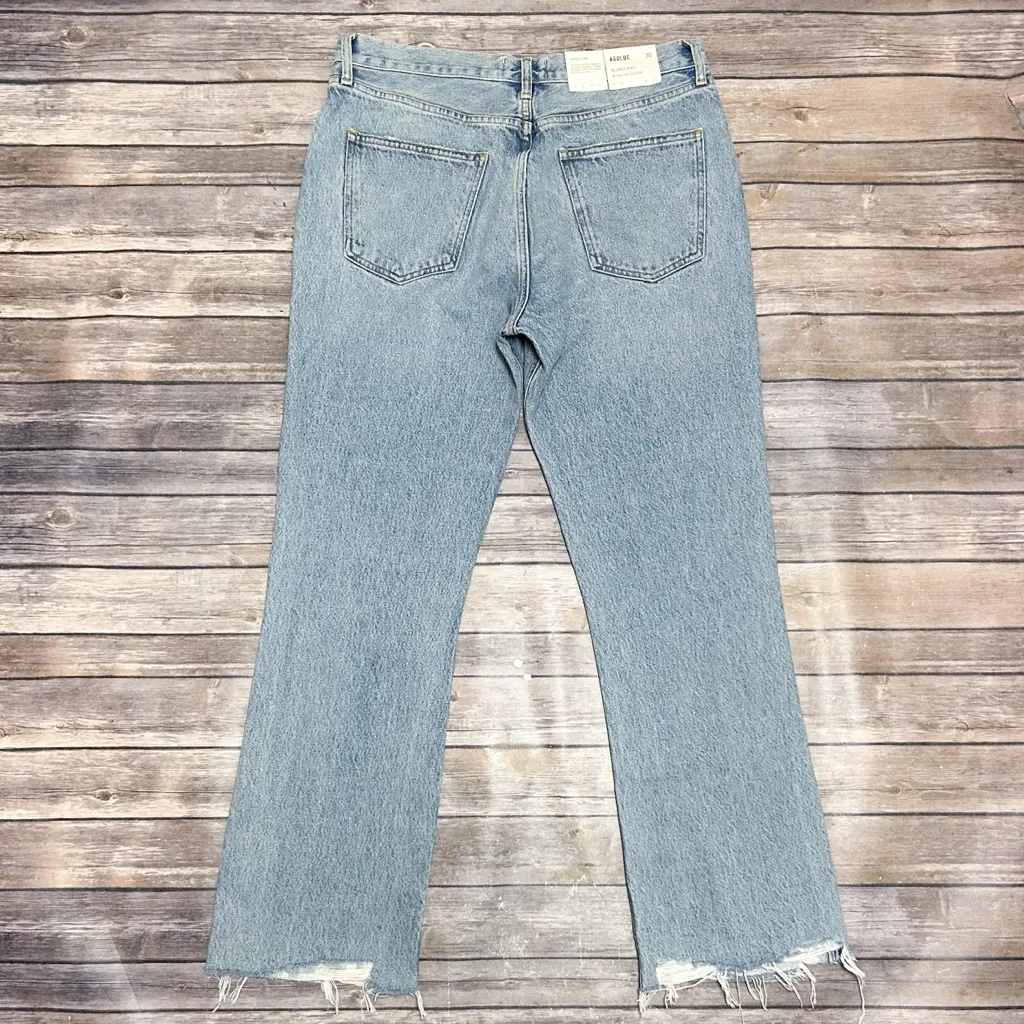 Agolde Curio Light Wash Mid Rise Relaxed Boot Cut Off Distressed Jeans 30 NWT - Image 7