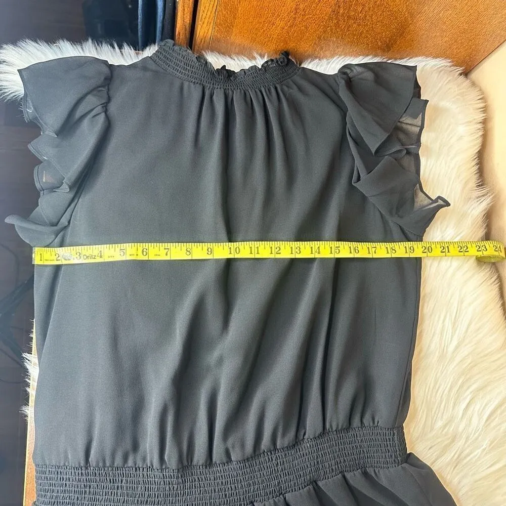 1. State Flutter Sleeve Dress Black Size Large - Image 9