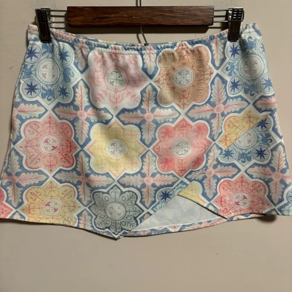 FOR LOVE & LEMONS Mosaic Ole Skirt, Tile Print- Size Large - Image 7