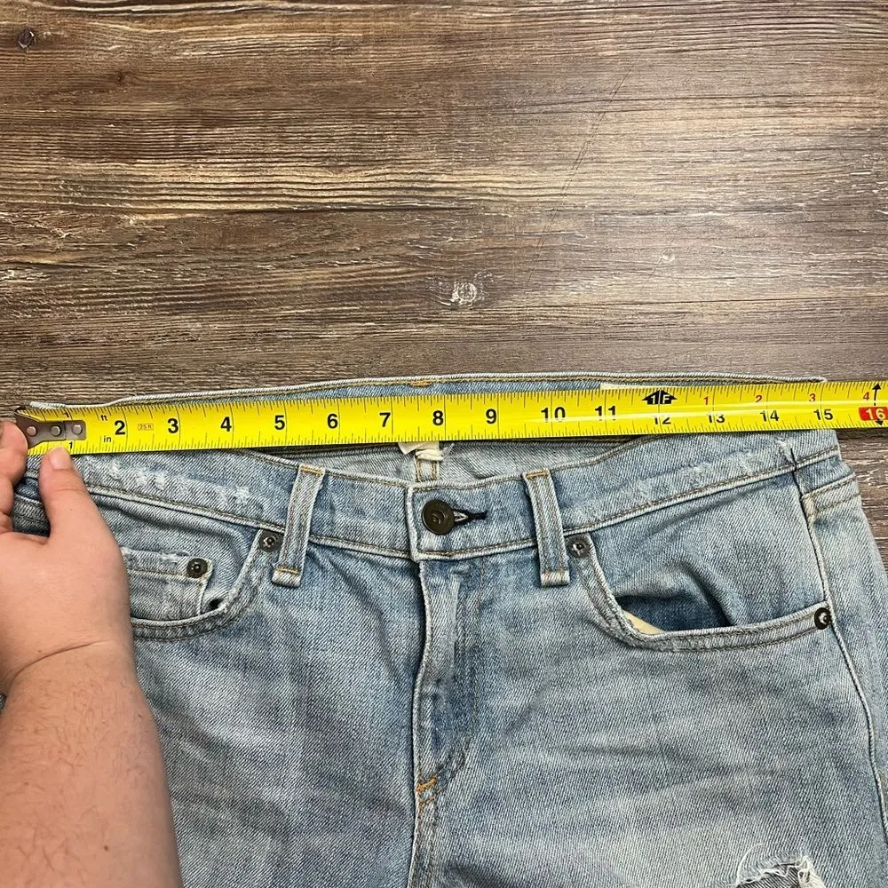 Rag and Bone The Dre Light Wash Heavily Distressed Boyfriend Jeans Size 25 - Image 7