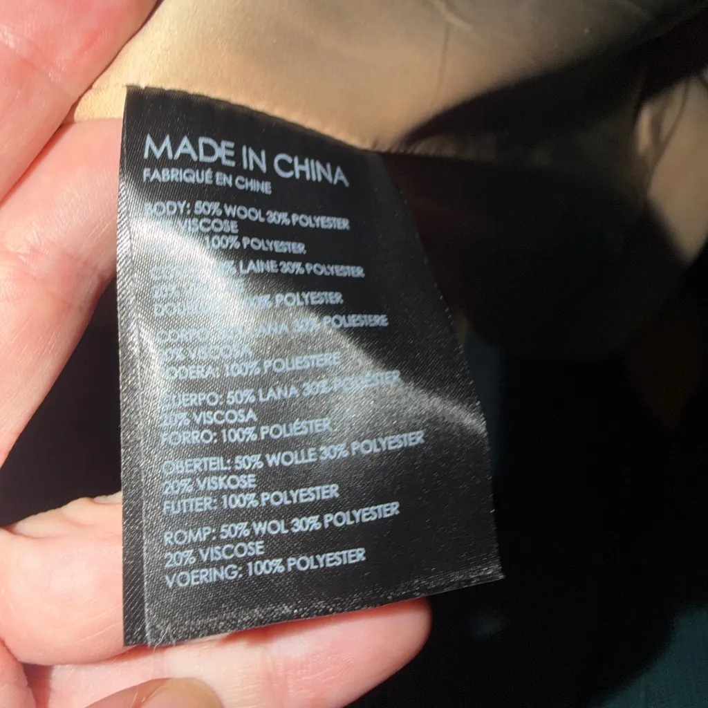 New Club Monaco Tie Wrap Wool Trench Winter Coat Manteaux light Camel Women XS - Image 6