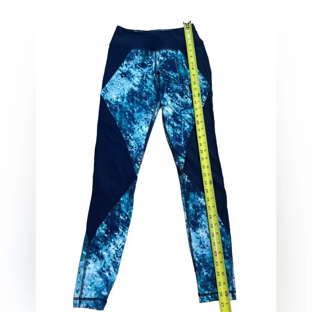 Pink Lotus Exercise Leggings Midnight Run in Crystal Blue Womens Size XS - Image 10