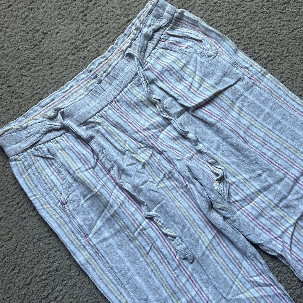 Jolt Multicolor Striped Linen Pants - Image 2