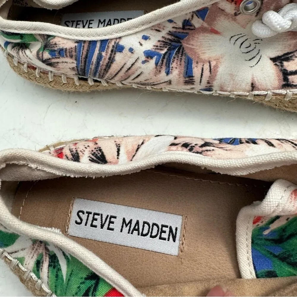 Steve Madden Broadwlk tropical Espadrille Sneakers Shoes Size 8.5 - Image 7