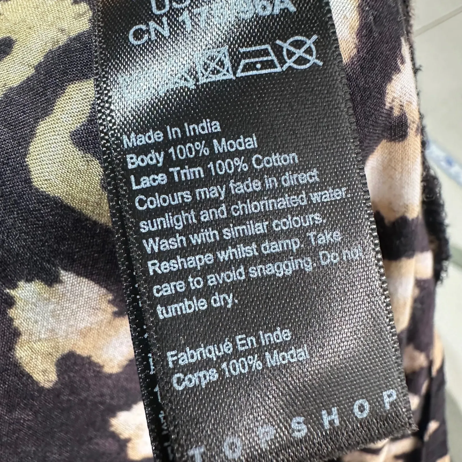 TOPSHOP Leopard Print Maxi Dress Halter Neck Side Slits Black Tan Size 8 Coverup - Image 10