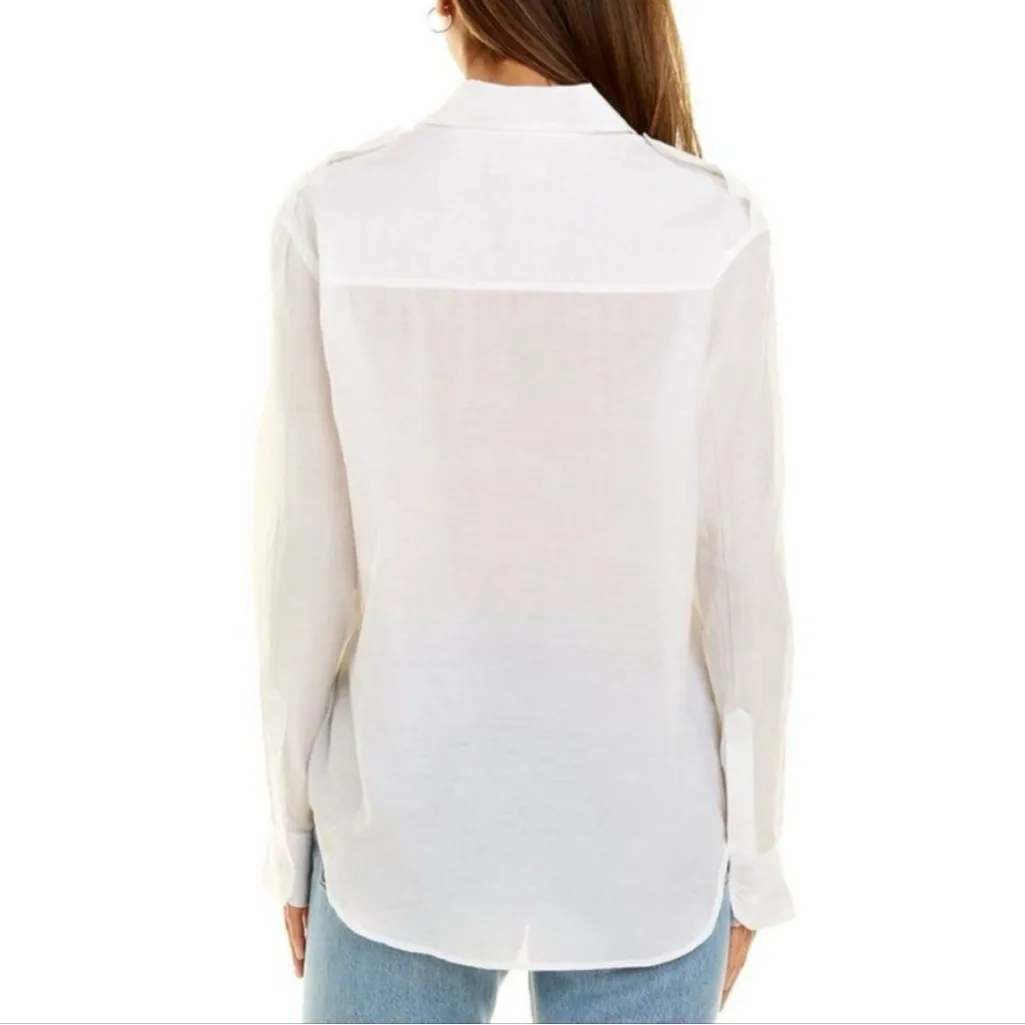 Zadig & Voltaire Taska Tomboy Blouse XS White Button Down Classic Sheer Western - Image 3