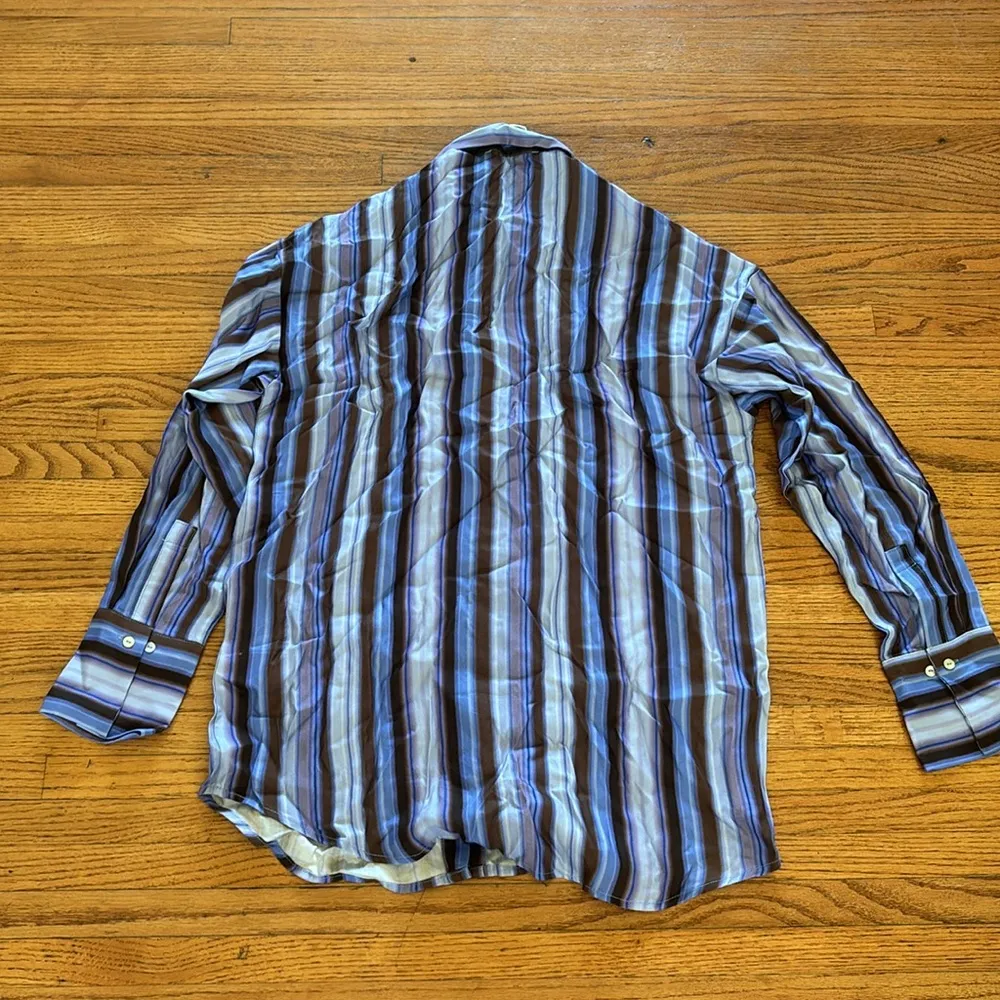 One mile stripe button down shirt Blue Size XS - Image 3