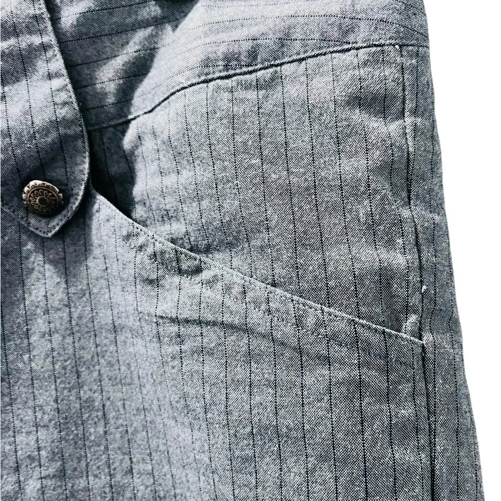 Robert Graham Women's Pinstripe Chino Pants Size 10 100% Cotton Lightweight Blue - Image 4