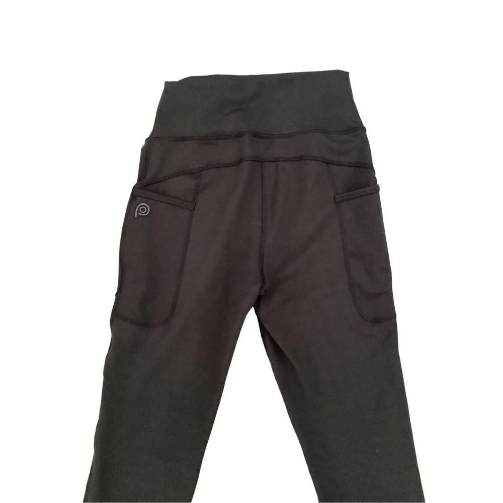 Nwt High Waisted Semi Sheer Strappy Leggings With Pockets Sexy Athletic Sporty L Black Size XS - Image 4