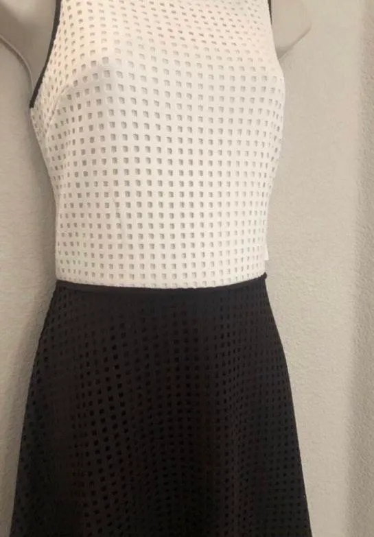 NWT  black & white mesh dress. Sz 4 - Image 4