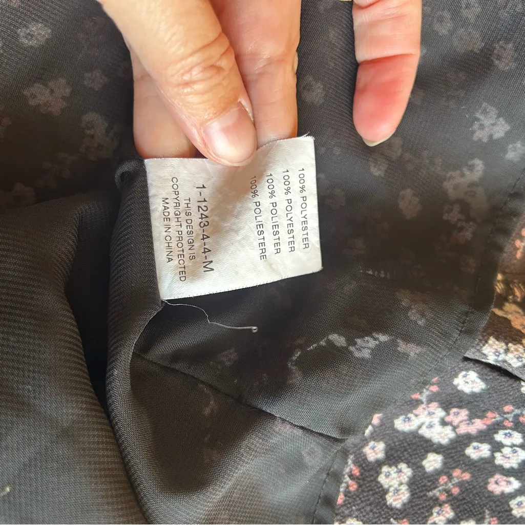 Goldie Black and Pink Floral Short Sleeve Dress | Size Medium - Image 9