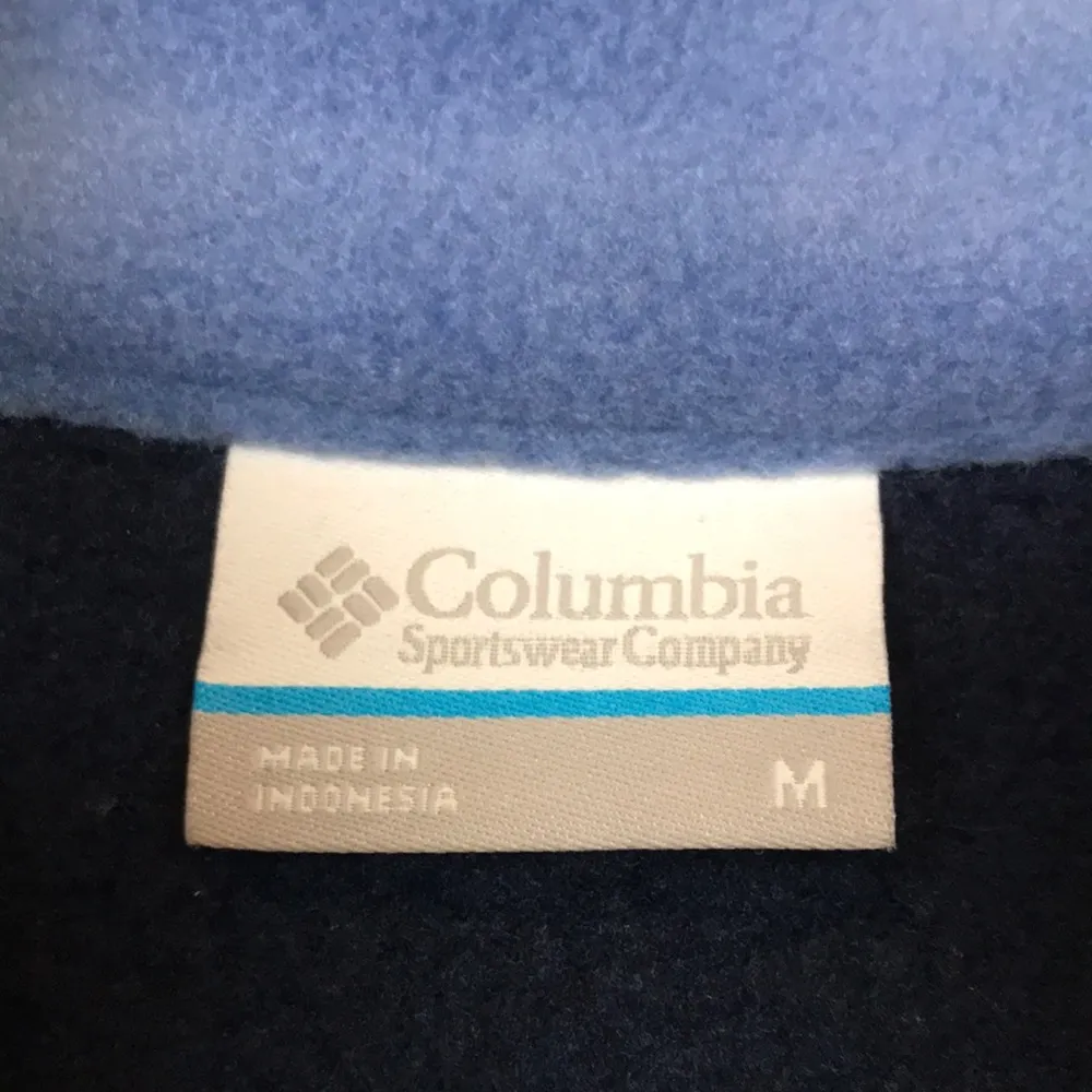 Columbia Women’s Fleece Color Block Blue White Snap Button Pullover Sweatshirt - Image 8