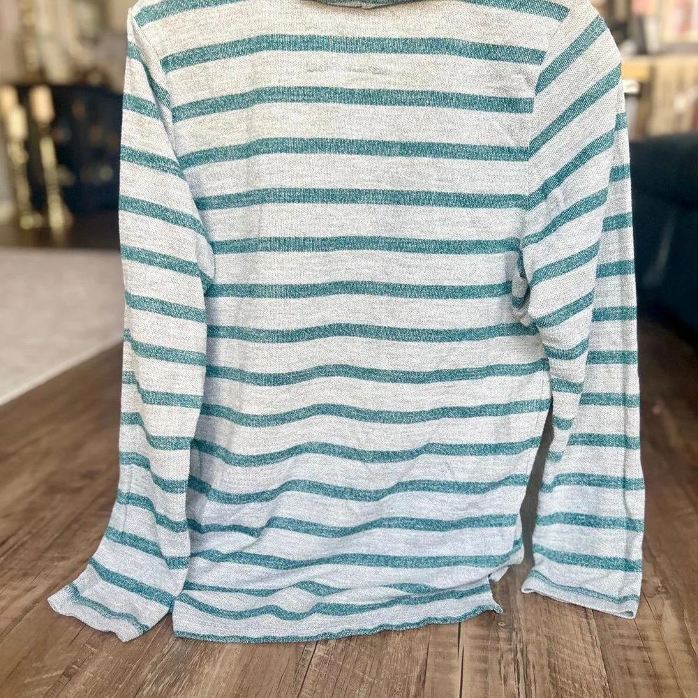 Sonoma Grey and Green Cowl Neck Sweater/Blouse - Image 4