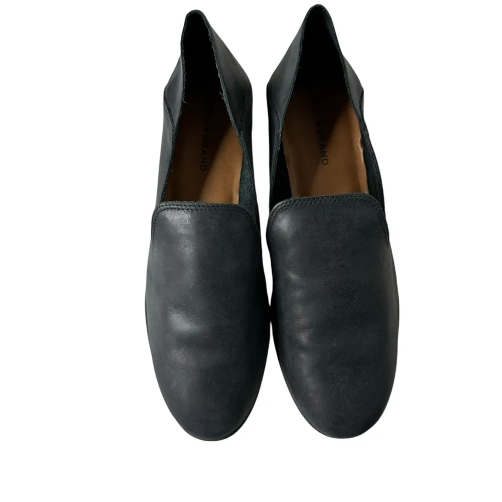 Lucky Brand Cahill Leather Flat Black 8 - Image 4