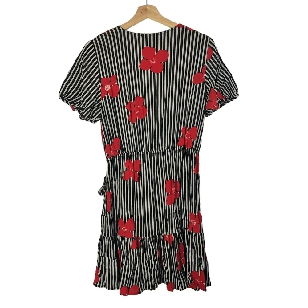 Madewell Ruffle Wrap Dress Candied Orchids Short Sleeve Mini Dress 8 - Image 5