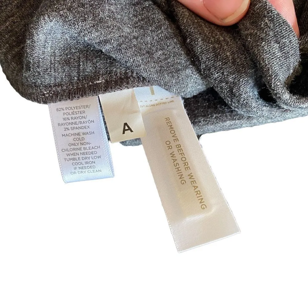 Loft NEW gray cold shoulder ruffle long sleeve tunic dress medium - Image 6