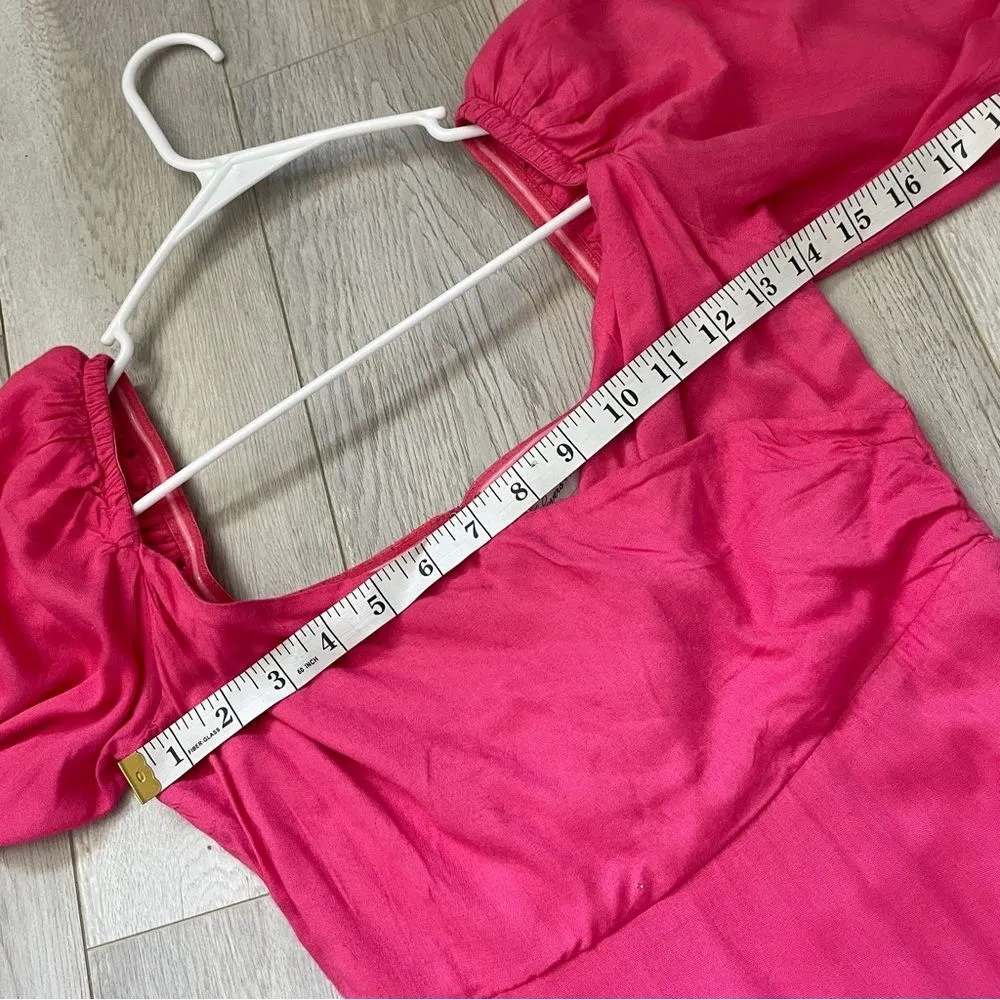 Lovers + Friends (NWT) Aella Mini Dress Pink (xsmall) eyelet puff sleeve party - Image 3