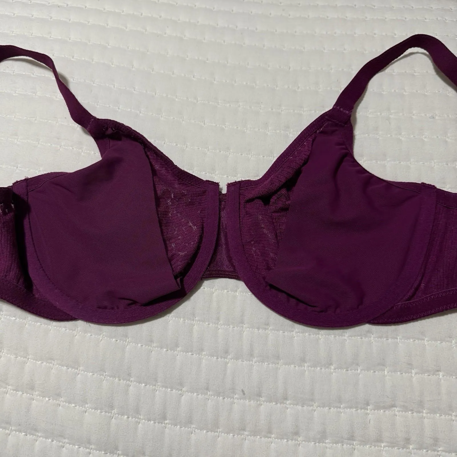 Wacoal Berry Purple 34DDD Halo Lace Underwire Unlined Bra 851205 Convertible - Image 6