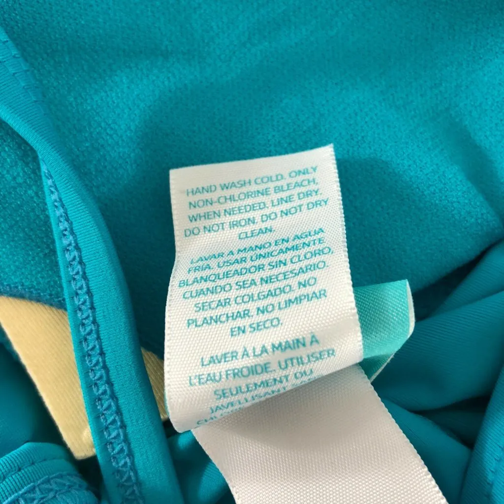 Coastal Blue Womens Swimwear Tankini Top Laser Cut Racerback Cups Blue Size S - Image 5