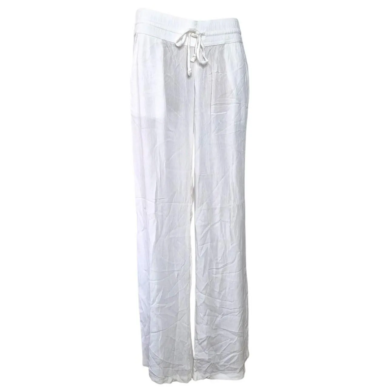 Prana White Fernie Beach Pant Wide Leg Modal Size Medium - Image 2