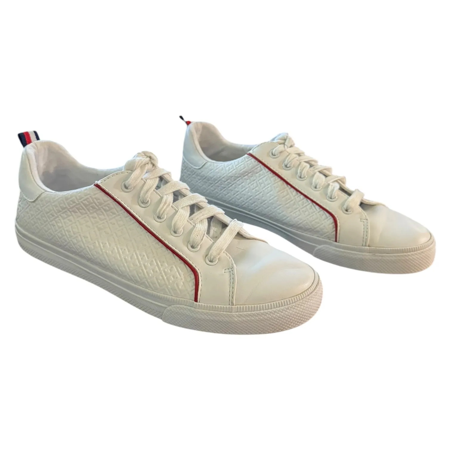Tommy Hilfiger White TH Embossed Classic Sneaker Size 9 - Image 2