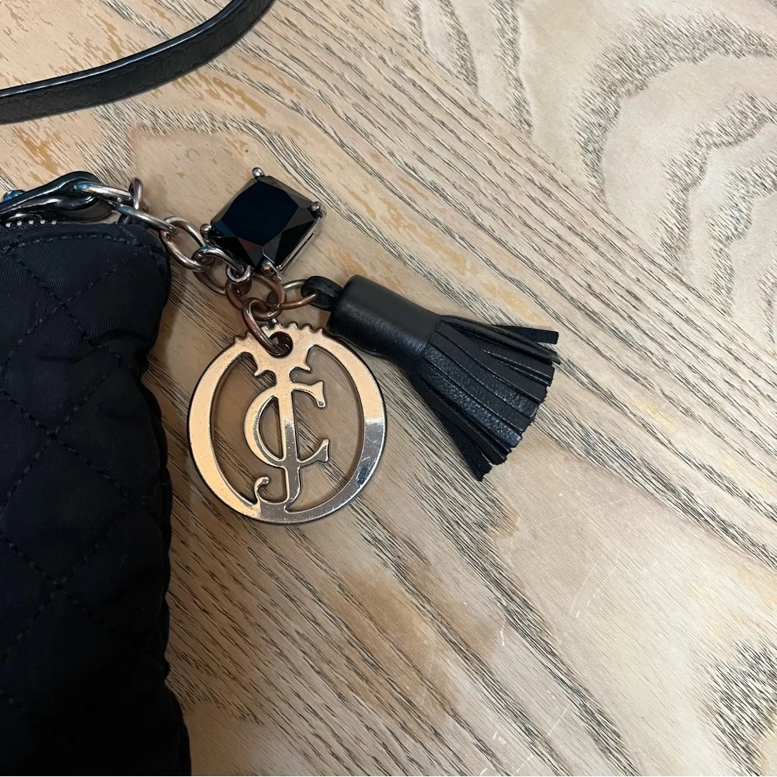 Juicy Couture Black Quilted Crossbody Purse Shoulder Bag Y2K 2000s - Image 3