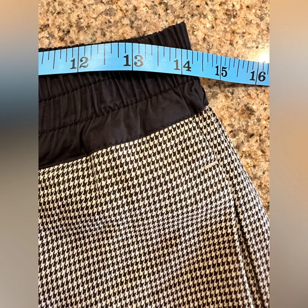 Thakoon Brown Houndstooth Smocked waist Wide leg Size 4 Made in Italy NWT Black - Image 4