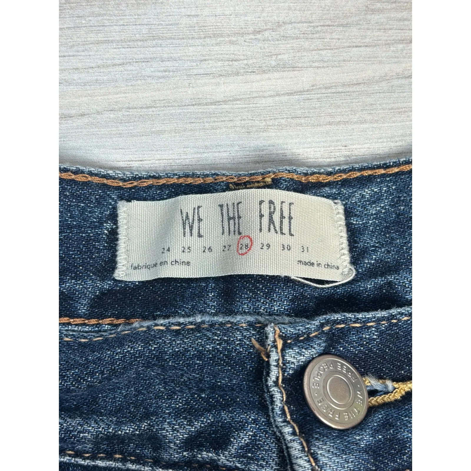 We The Free Free People Byron Bay Denim Cut Off Shorts 28‎ Distressed Jean Short - Image 3